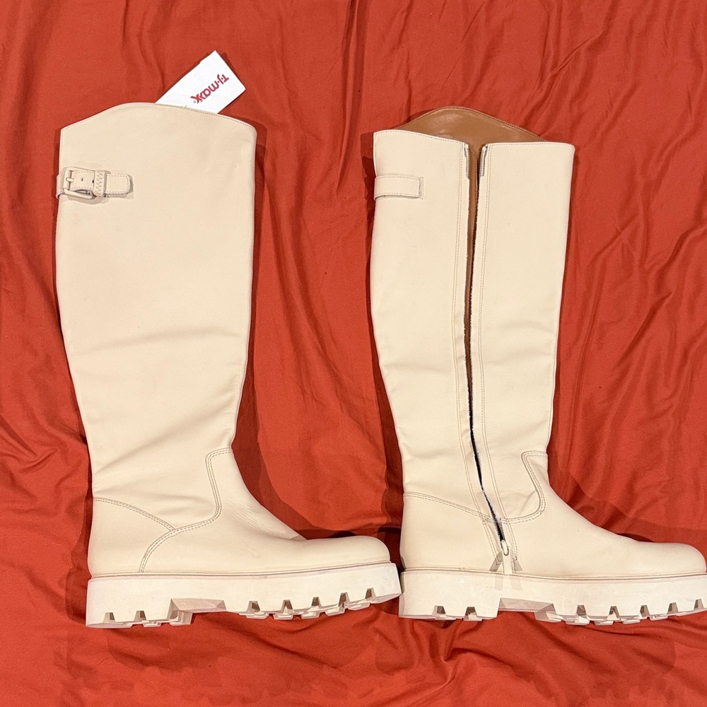 Franco Sarto Faux Leather Thick Sole Tall Boots